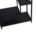 Zwarte PTMD vakkenkast van ijzer met open planken, 30x60 cm, modern industrieel design.