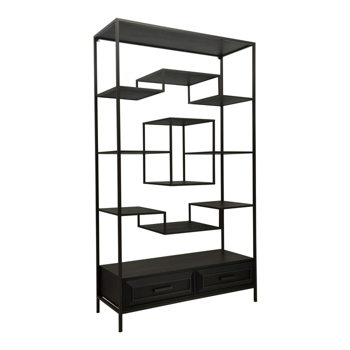 Opbergkast Kast Vakkenkast Zwart 40x110 cm-Opbergkasten-PTMD