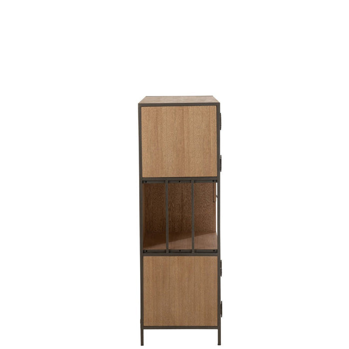 Opbergkast Kast Verschillende Compartimenten Ash Hout, Metaal-Opbergkasten-J-Line