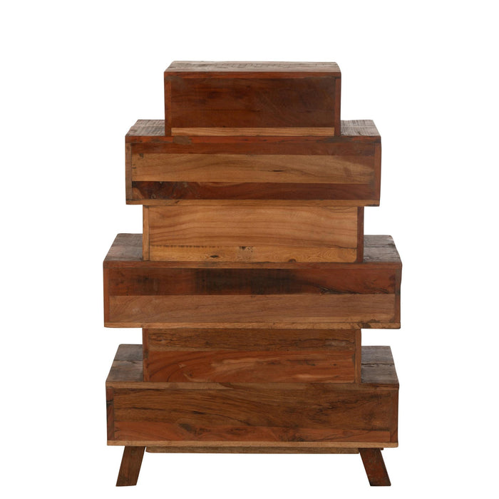 Opbergkast Kast Vinto Gerecycled Hout Naturel 76x35x109 cm-Opbergkasten-J-Line