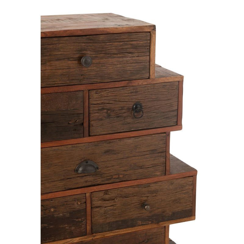 Opbergkast Kast Vinto Gerecycled Hout Naturel 76x35x109 cm-Opbergkasten-J-Line