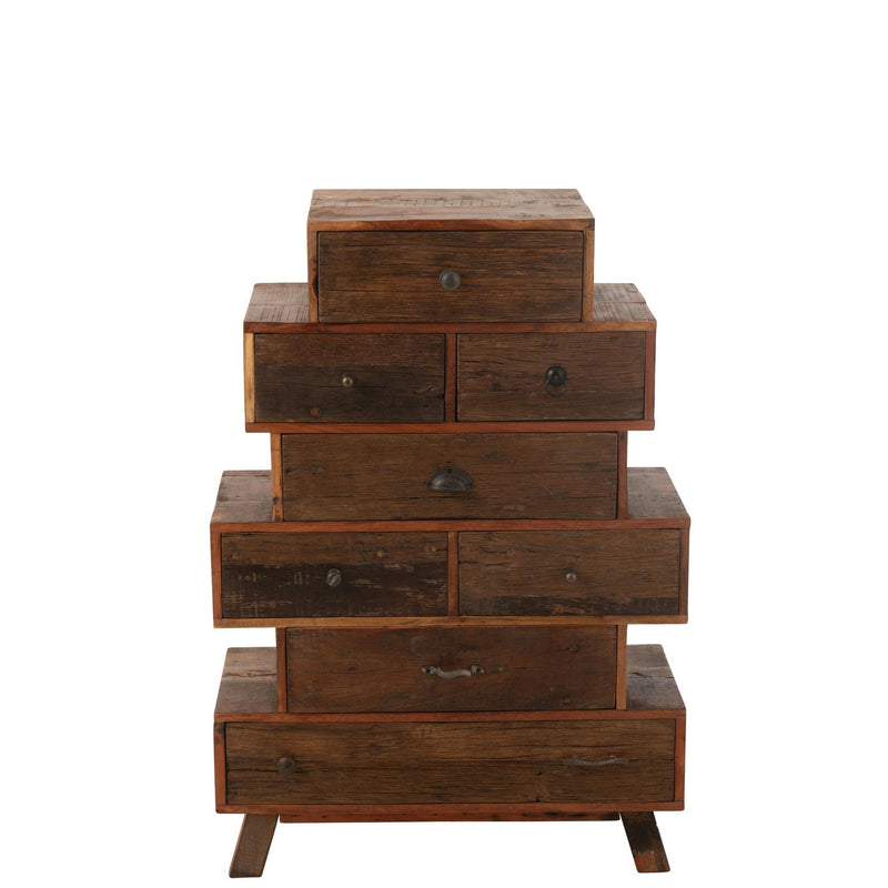 Opbergkast Kast Vinto Gerecycled Hout Naturel 76x35x109 cm-Opbergkasten-J-Line