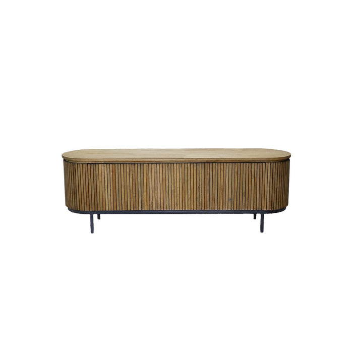 Opbergkast Lausanne Teakhout Naturel hout 43x170x56 cm-TV-meubels-Livingfurn