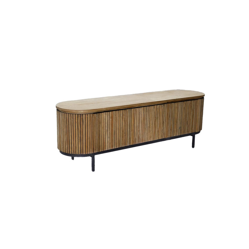 Opbergkast Lausanne Teakhout Naturel hout 43x170x56 cm-TV-meubels-Livingfurn