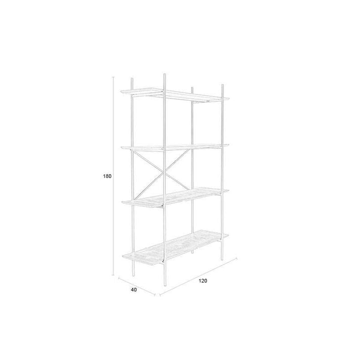 Opbergkast Marcio MDF, Metaal Zwart 40x120 cm-Opbergkasten-Creating Home