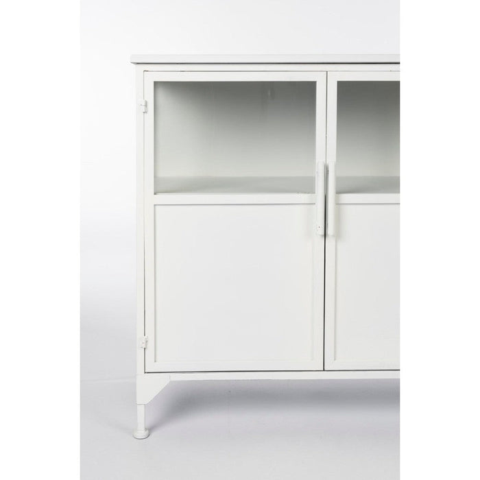 Opbergkast Miya Low 3do Metaal Wit 120x35 cm-Opbergkasten-Creating Home
