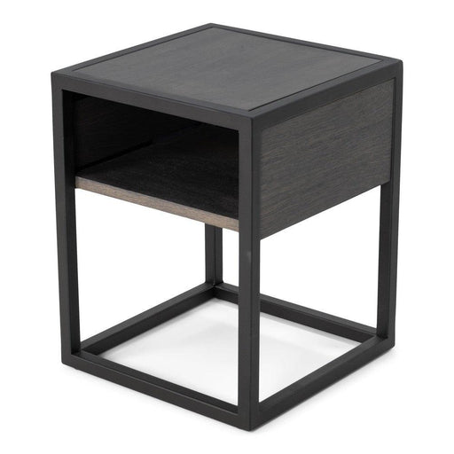 Opbergkast Nachtkastje DIVA Eiken Grijs Zwart 40x40x50cm Spinder-Opbergkasten-Spinder