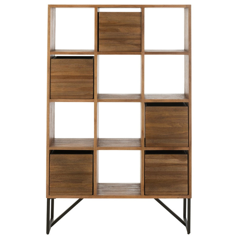 Opbergkast Naturel Recycled hout 30x100 cm-Opbergkasten-J-Line