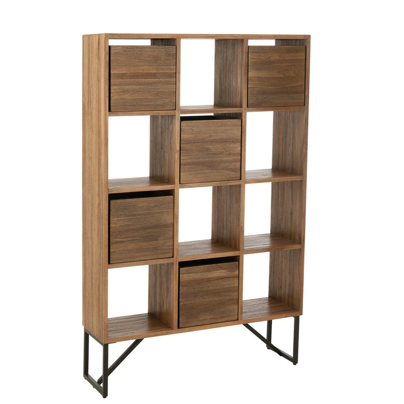 Opbergkast Naturel Recycled hout 30x100 cm-Opbergkasten-J-Line