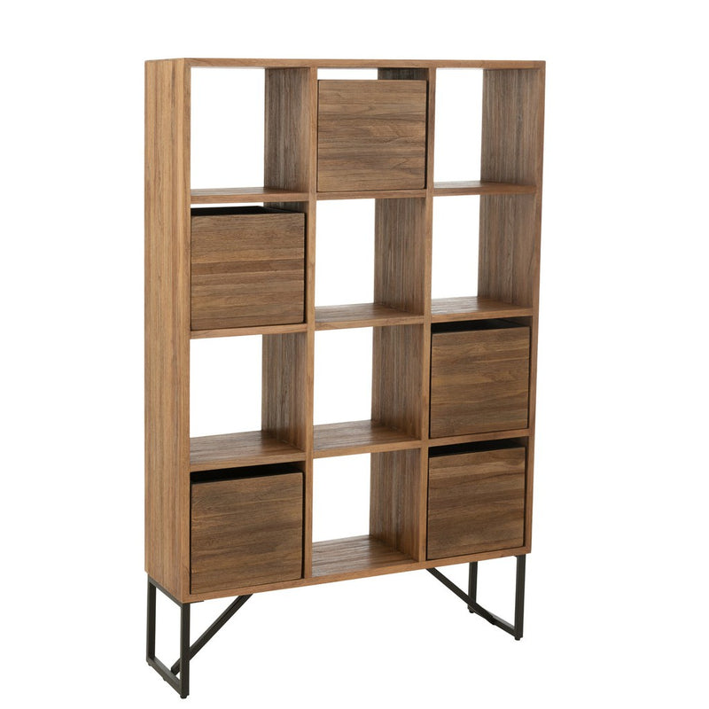 Opbergkast Naturel Recycled hout 30x100 cm-Opbergkasten-J-Line