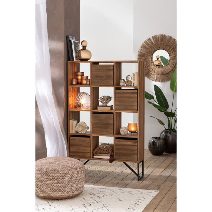 Opbergkast Naturel Recycled hout 30x100 cm-Opbergkasten-J-Line