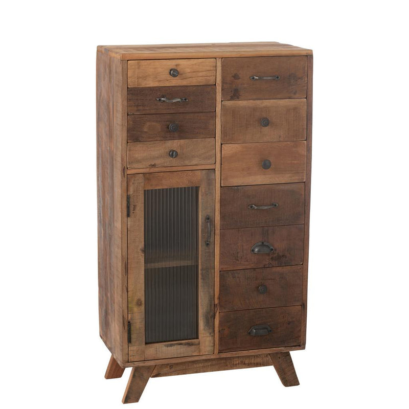 Opbergkast Naturel Recycled hout 30x62 cm-Opbergkasten-J-Line