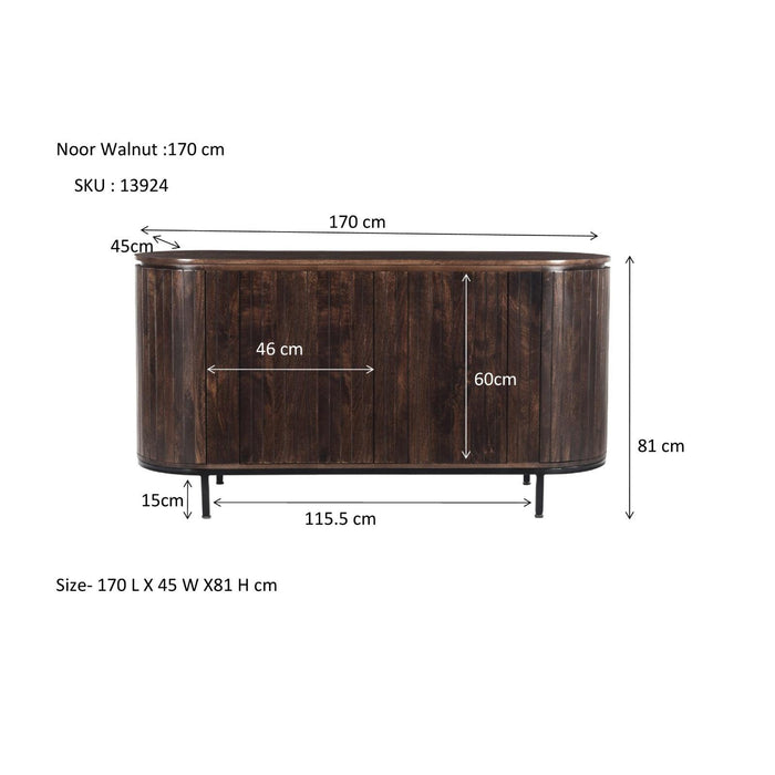 Opbergkast Noor Mangohout Bruin 170x43x81 cm-Dressoirs-Livingfurn