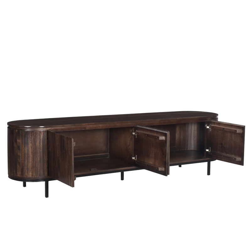 Opbergkast Noor Mangohout Bruin 210x43x56 cm-TV-meubels-Livingfurn