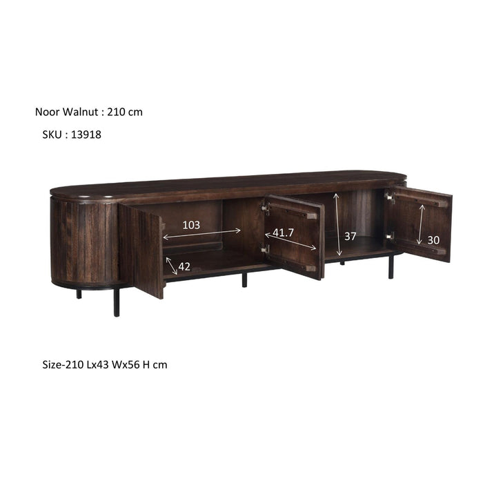 Opbergkast Noor Mangohout Bruin 210x43x56 cm-TV-meubels-Livingfurn