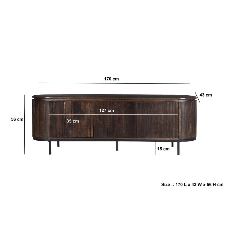 Opbergkast Noor Mangohout Bruin 43x170x56 cm-TV-meubels-Livingfurn