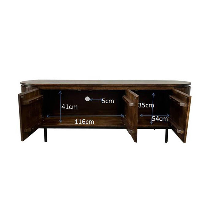 Opbergkast Noor Mangohout Bruin 43x170x56 cm-TV-meubels-Livingfurn