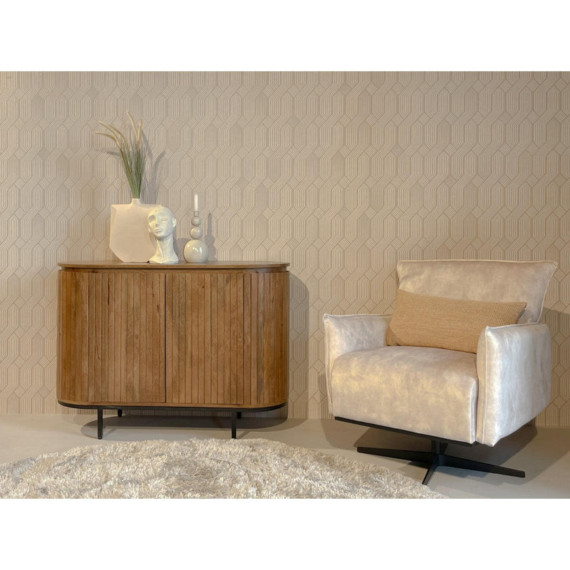Opbergkast Noor Mangohout Naturel hout 115x43x81 cm-Dressoirs-Livingfurn