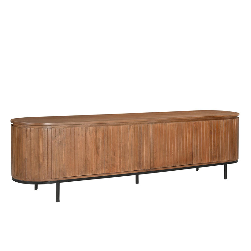 Opbergkast Noor Mangohout Naturel hout 210x43x56 cm-TV-meubels-Livingfurn