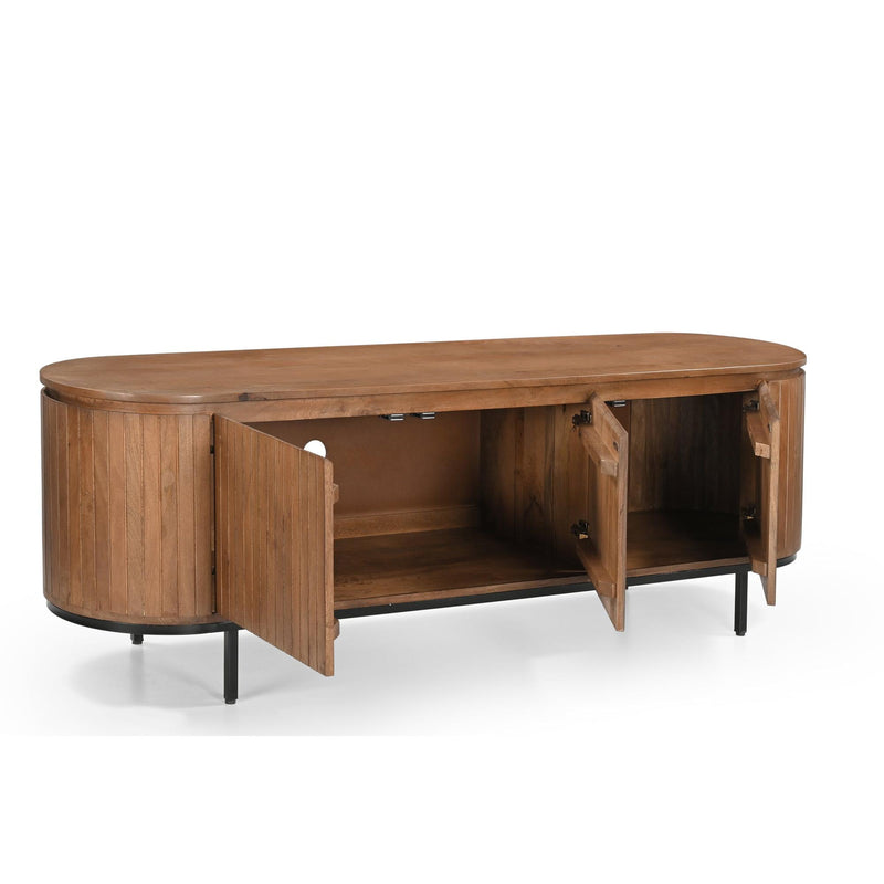 Opbergkast Noor Mangohout Naturel hout 43x170x56 cm-TV-meubels-Livingfurn