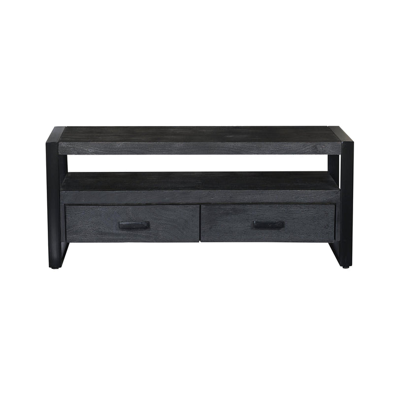 Opbergkast Norris Mangohout Zwart 120x45x50 cm-TV-meubels-Livingfurn