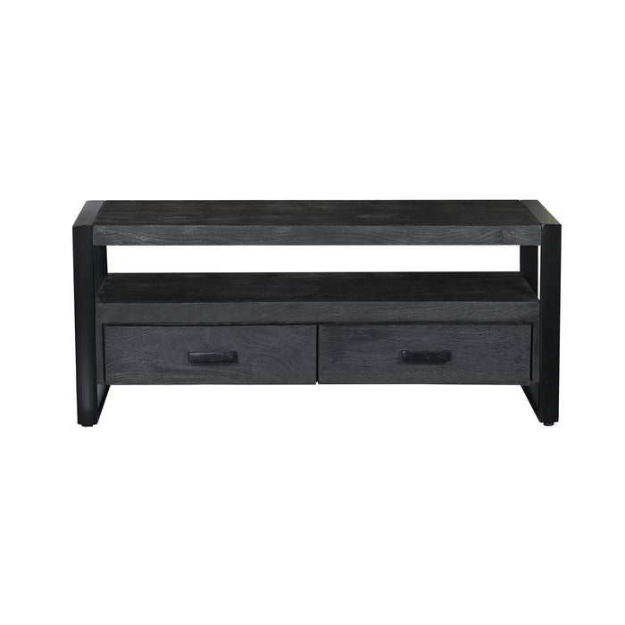 Opbergkast Norris Mangohout Zwart 120x45x50 cm-TV-meubels-Livingfurn