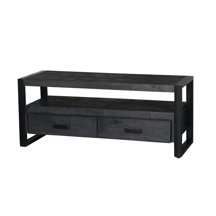 Opbergkast Norris Mangohout Zwart 120x45x50 cm-TV-meubels-Livingfurn