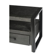 Opbergkast Norris Mangohout Zwart 120x45x50 cm-TV-meubels-Livingfurn