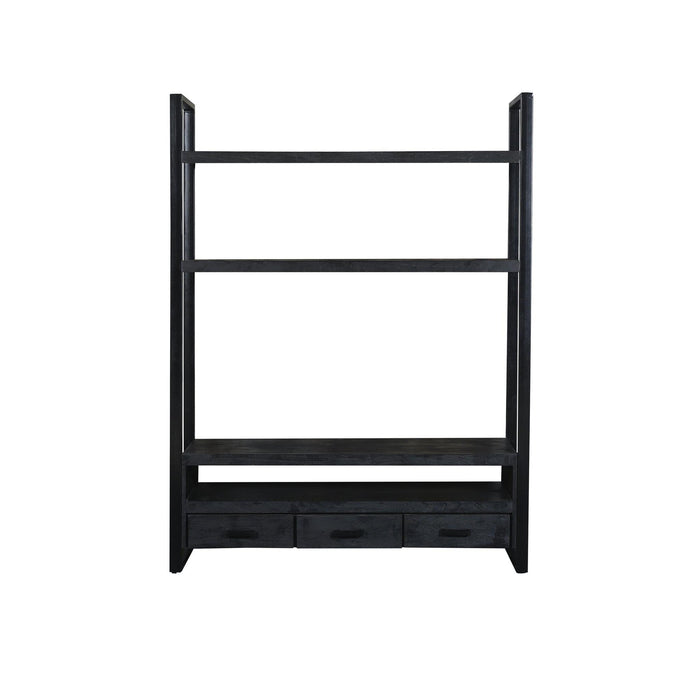 Opbergkast Norris Mangohout Zwart 150x45x200 cm-TV-meubels-Livingfurn
