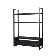 Opbergkast Norris Mangohout Zwart 150x45x200 cm-TV-meubels-Livingfurn