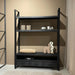 Opbergkast Norris Mangohout Zwart 150x45x200 cm-TV-meubels-Livingfurn
