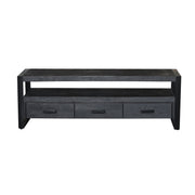 Opbergkast Norris Mangohout Zwart 150x45x50 cm-TV-meubels-Livingfurn