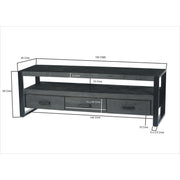 Opbergkast Norris Mangohout Zwart 150x45x50 cm-TV-meubels-Livingfurn