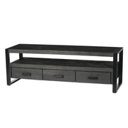 Opbergkast Norris Mangohout Zwart 150x45x50 cm-TV-meubels-Livingfurn