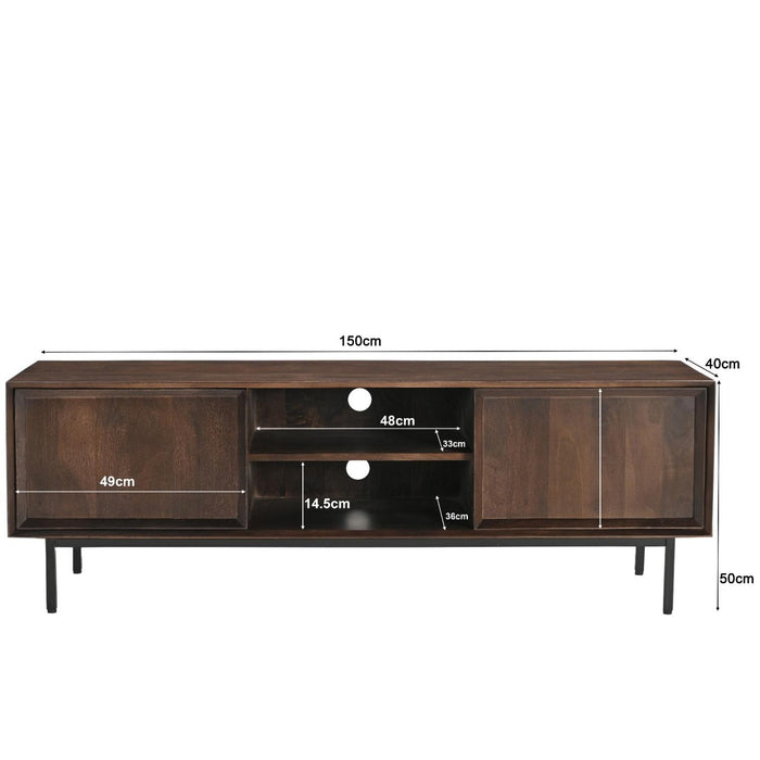 Opbergkast Ravenstein Mangohout Bruin 50x40x150 cm-TV-meubels-Livingfurn