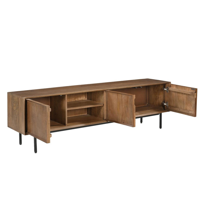 Opbergkast Ravenstein Mangohout Naturel hout 180x50x40 cm-TV-meubels-Livingfurn