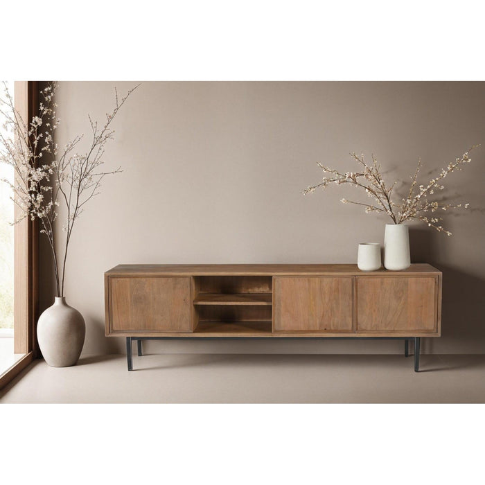 Opbergkast Ravenstein Mangohout Naturel hout 180x50x40 cm-TV-meubels-Livingfurn