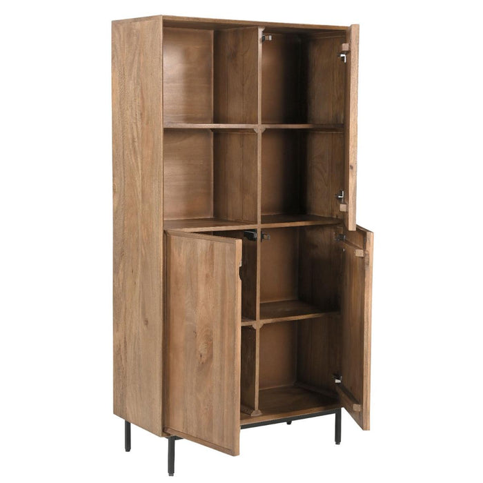 Opbergkast Ravenstein Mangohout Naturel hout 40x170x90 cm-Opbergkasten-Livingfurn