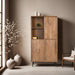Opbergkast Ravenstein Mangohout Naturel hout 40x170x90 cm-Opbergkasten-Livingfurn