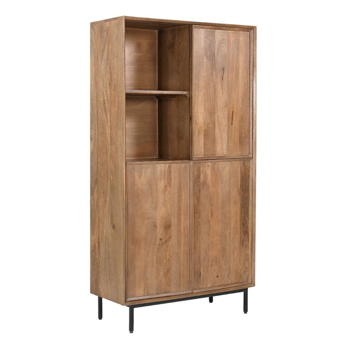 Opbergkast Ravenstein Mangohout Naturel hout 40x170x90 cm-Opbergkasten-Livingfurn