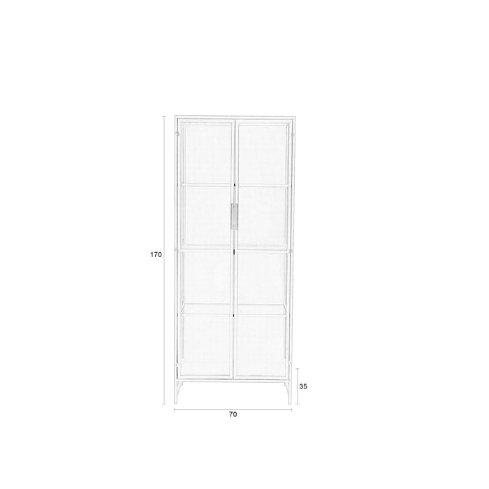 Opbergkast Rob Large Metaal Zwart 35x70 cm-Opbergkasten-Creating Home