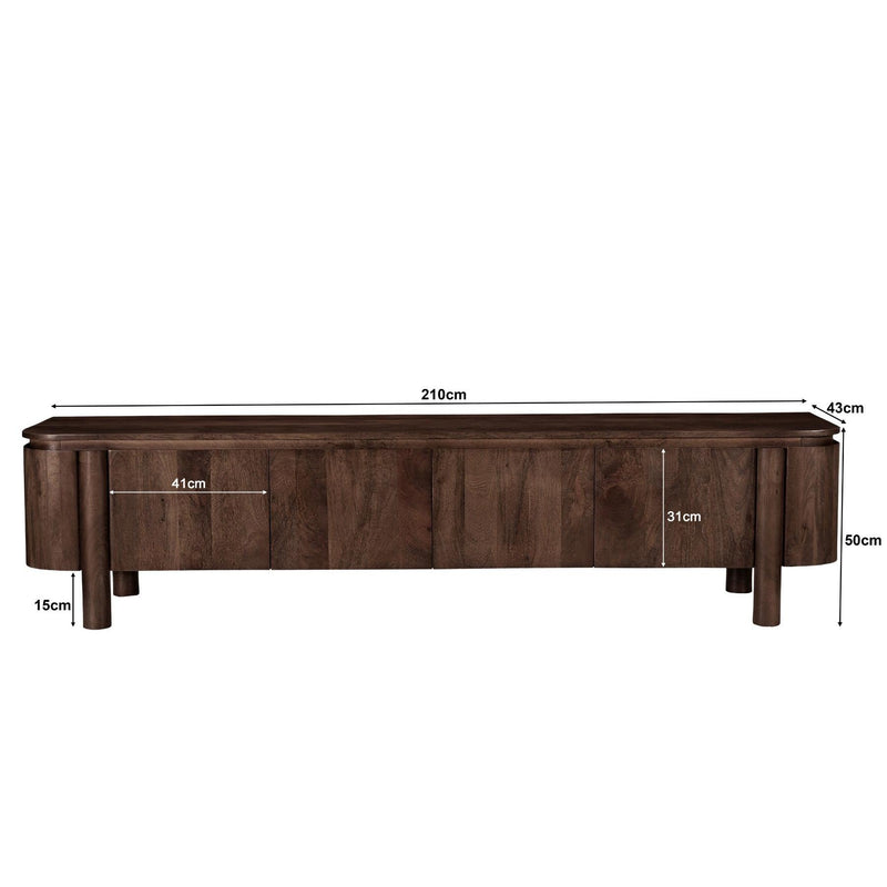 Opbergkast Salano Mangohout Bruin 210x43x50 cm-TV-meubels-Livingfurn