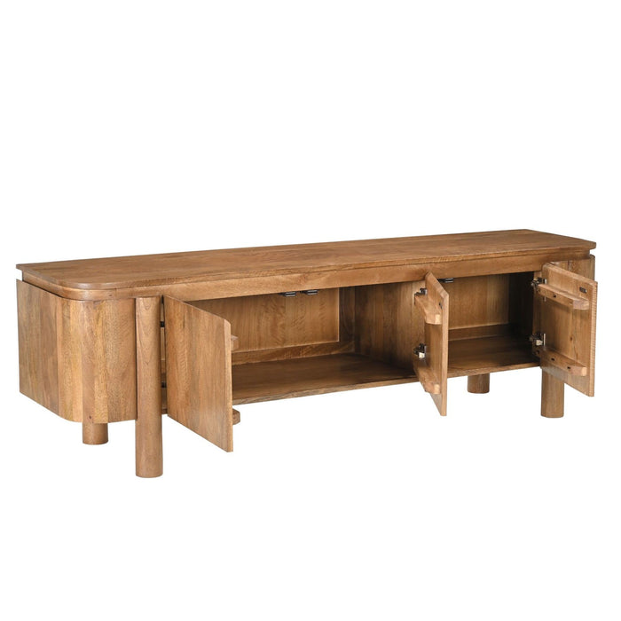 Opbergkast Salano Mangohout Naturel hout 170x43x50 cm-TV-meubels-Livingfurn