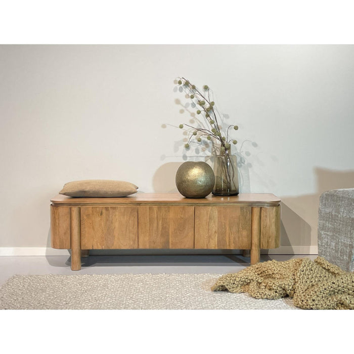 Opbergkast Salano Mangohout Naturel hout 170x43x50 cm-TV-meubels-Livingfurn