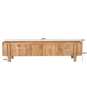 Opbergkast Salano Mangohout Naturel hout 210x43x50 cm-TV-meubels-Livingfurn