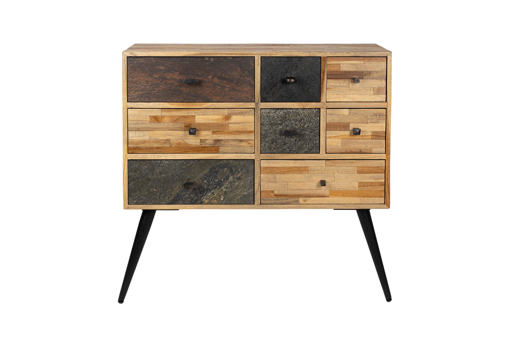 Opbergkast San Teak, Metaal Bruin 31x90 cm-Opbergkasten-Creating Home