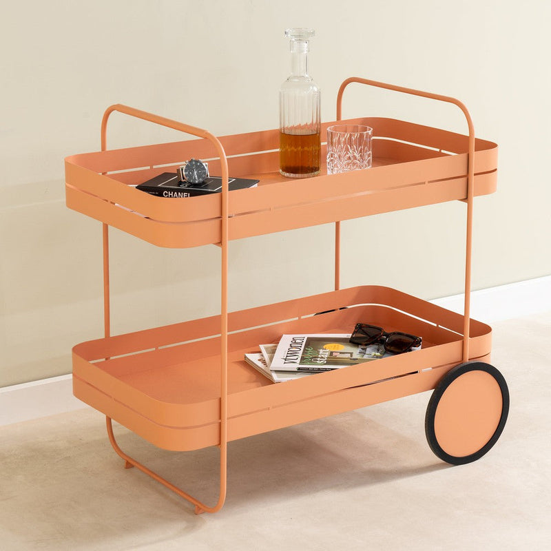 Opbergkast Trolly GIN & TROLLEY Staal Clay Terra 42x74x69.3cm-Opbergkasten-Spinder
