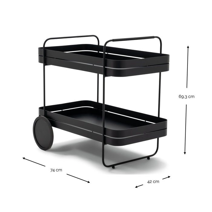 Opbergkast Trolly GIN & TROLLEY Staal Dusty Green 42x74x69.3cm-Opbergkasten-Spinder