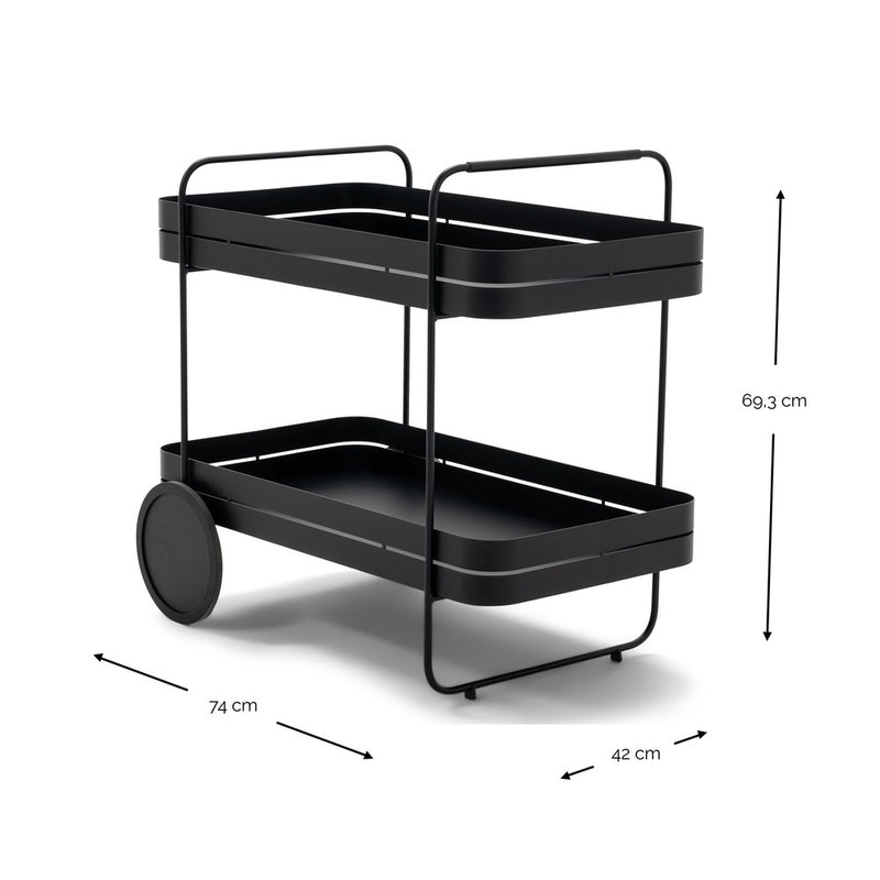 Opbergkast Trolly GIN & TROLLEY Staal Silky Taupe 42x74x69.3cm-Opbergkasten-Spinder