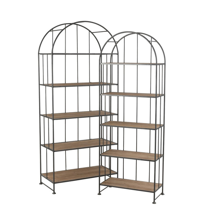 Opbergkast Vakkenkast Bruin Fir hout Rond 40x80 cm-Opbergkasten-J-Line